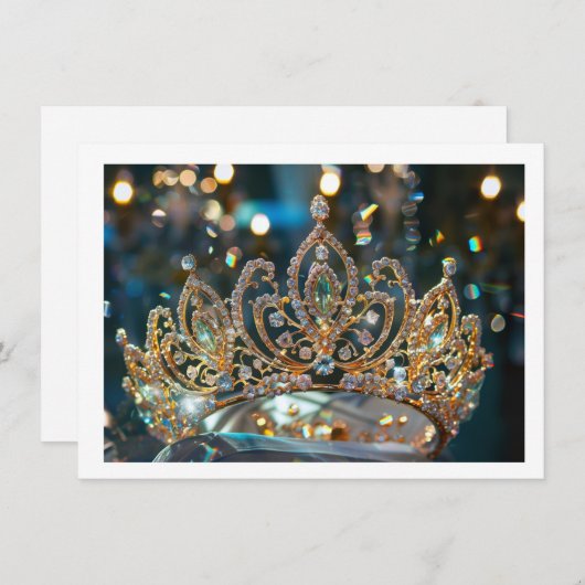 Pageant Crown Flat Note Kaart Notitiekaartje (Voorkant / Achterkant)