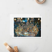 Pageant Crown Flat Note Kaart Notitiekaartje (Voorkant / Achterkant in situ)