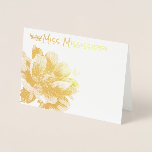 Pageant Crown & Magnolia Gold Folie Dank u kaart (Voorkant)