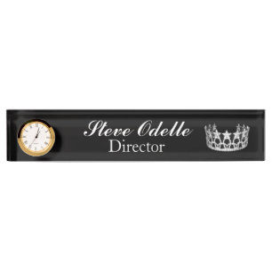 Pageant Custom Clock Desk naamplaat Naambordje