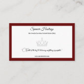 Pageant Essentials Photo Visitekaartje (Achterkant)