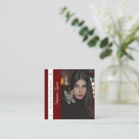 Pageant Essentials visitekaartje | QR-code (Staand voorkant)