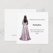 Pageant Flat Bedankkaart Ontwerp Koningin Portret (Voorkant / Achterkant)