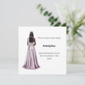 Pageant Flat Bedankkaart Ontwerp Koningin Portret (Staand voorkant)