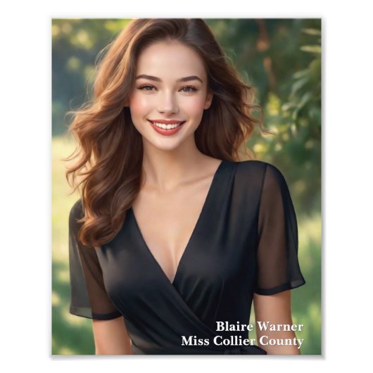 Pageant Foto 8x10 Fotogenieke Wedstrijd Print Foto Afdruk (Voorkant)