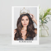 Pageant Foto Autograph Kaart Border Sjabloon (Staand voorkant)