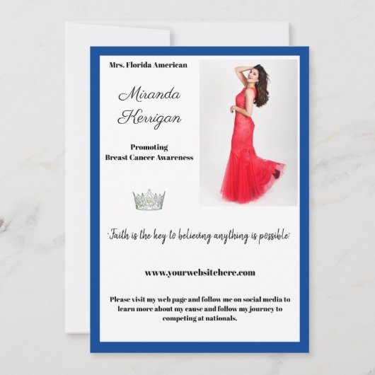 Pageant Foto Autograph Kaart Border Sjabloon (Achterkant)