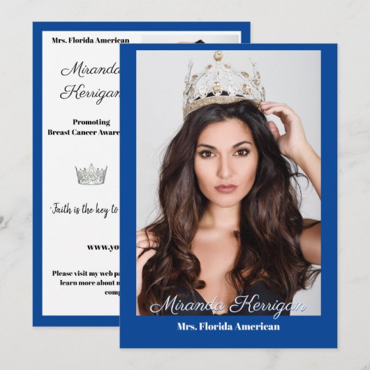 Pageant Foto Autograph Kaart Border Sjabloon (Voorkant / Achterkant)