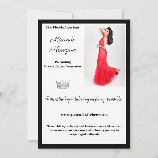 Pageant Foto Autograph Kaart Border Sjabloon (Achterkant)