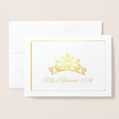 Pageant Gold Foil Tiara Note Kaart (Voorkant met envelop)