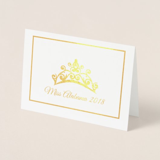 Pageant Gold Foil Tiara Note Kaart (Voorkant)