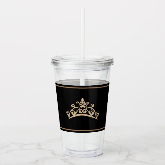 Pageant Gold Tiara Crown Acryltumbler Acryl Drinkbeker (Voorkant)