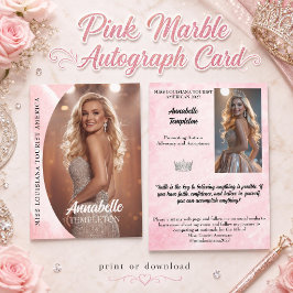 Pageant-handtekeningkaart Pink Ice Pageant Platfor Kaart
