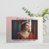 Pageant-handtekeningkaarten Roze Glam Horizontaal Kaart (Staand voorkant)