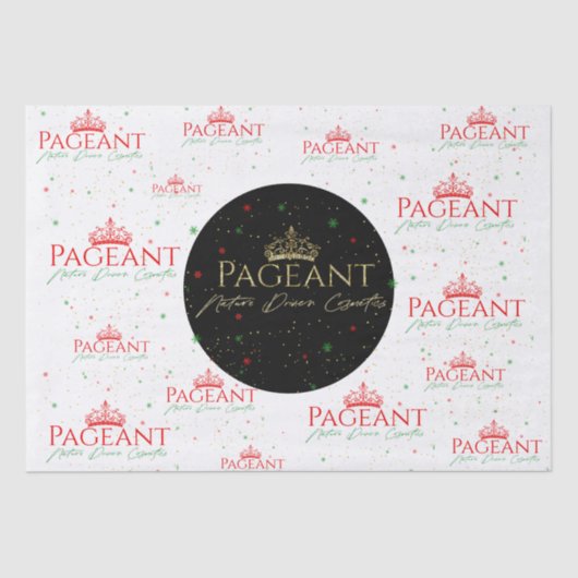 Pageant logo kerstpatroon tissuepapier (Voorkant)