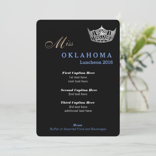 Pageant Luncheon Program Kaart (Staand voorkant)