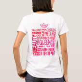 Pageant mam - Roze mooie woorden T-shirt (Achterkant)