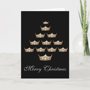 Pageant Miss America Type Crown-kerstkaart Feestdagen Kaart