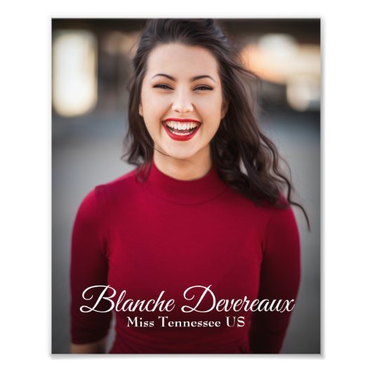 Pageant Modeling Portret Headshot Foto Afdruk (Voorkant)