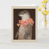 Pageant Otter-wenskaart Kaart (Gele Bloem)