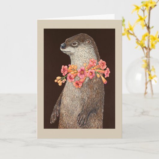 Pageant Otter-wenskaart Kaart (Gele Bloem)