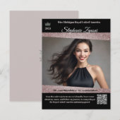 Pageant Promo-handtekeningkaart | QR-code Briefkaart (Voorkant / Achterkant)