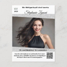 Pageant Promo Handtekeningkaart | QR Code Briefkaart