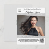 Pageant Promo Handtekeningkaart | QR Code Briefkaart (Voorkant / Achterkant)