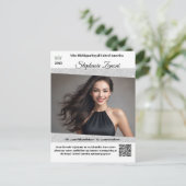 Pageant Promo Handtekeningkaart | QR Code Briefkaart (Staand voorkant)