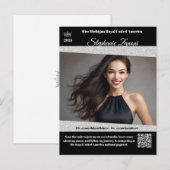 Pageant Promo-handtekeningkaart | QR-code Briefkaart (Voorkant / Achterkant)