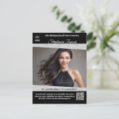 Pageant Promo-handtekeningkaart | QR-code Briefkaart (Staand voorkant)