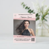 Pageant Promo Handtekeningkaart | QR Code Briefkaart (Staand voorkant)