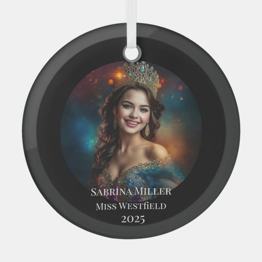 Pageant Queen Glass Christmas Ornament (Voorkant)