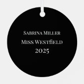 Pageant Queen Metal Christmas Ornament (Achterkant)