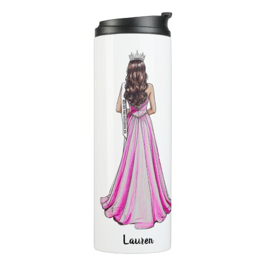 Pageant Queen Portrait Custom Thermal Tumbler Thermosbeker (Gedraaid links)