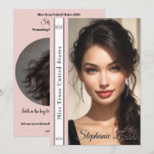 Pageant Sash Autograph Kaart Sjabloon (Voorkant / Achterkant)