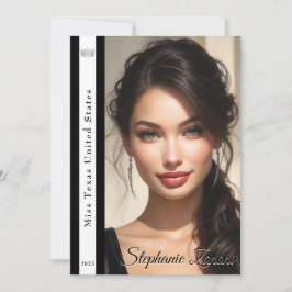 Pageant Sash Autograph Kaart Sjabloon