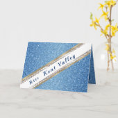 Pageant Sash Banner Faux Glitter Note Card Kaart (Gele Bloem)