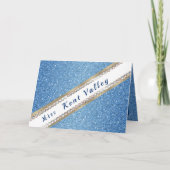 Pageant Sash Banner Faux Glitter Note Card Kaart (Voorkant)
