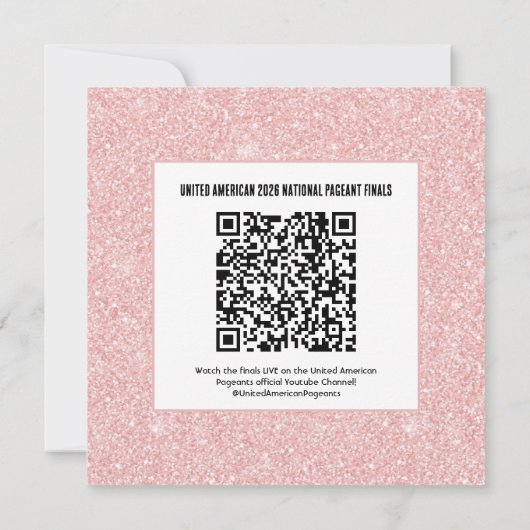 Pageant Schedule Invitation - Rose Gold Glitz Aankondiging (Achterkant)