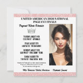 Pageant Schedule Invitation - Rose Gold Glitz Aankondiging (Voorkant)