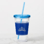 Pageant Silver Crown Blue Acrylic Tumbler Acryl Drinkbeker (Achterkant)