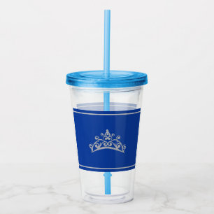 Pageant Silver Crown Blue Acrylic Tumbler Acryl Drinkbeker