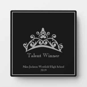 Pageant Silver Tiara Crown Talent Plaque Fotoplaat