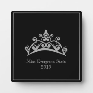 Pageant Silver Tiara Crown Titleholders Plaque Fotoplaat