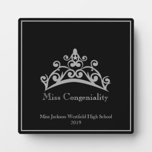 Pageant SLVR Tiara Crown Miss Congeniality Plaque Fotoplaat