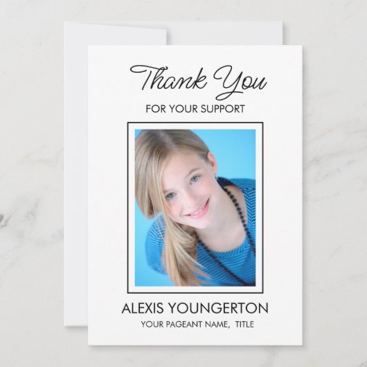 Pageant Sponsor Foto Bedankkaart (Voorkant)