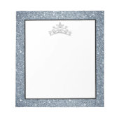 Pageant Tiara Crown Blue Glitter Notitieblok (Voorkant)