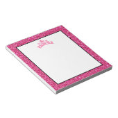 Pageant Tiara Crown Pink Glitter Notitieblok (Schuin)