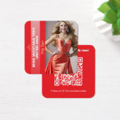 Pageant Titleholder Profile Card | Color Pop Red Vierkante Visitekaartjes (Bureau)